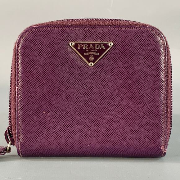 PRADA Purple Saffiano Leather Zip Wallet - Picture 1 of 7